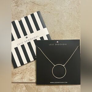 ✨ Lele Sadoughi Silver Circle Pendant Necklace – NWT